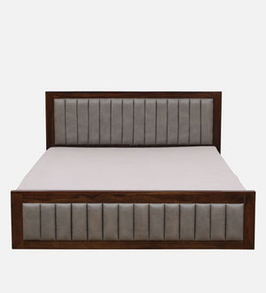Dijon Sheesham Wood Queen Size Bed in Provincial Teak Finish With Box Storage