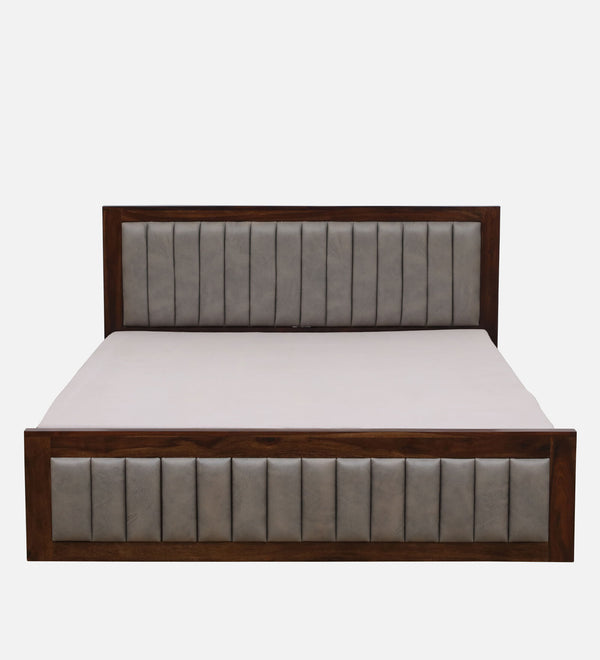 Dijon Sheesham Wood Queen Size Bed in Provincial Teak Finish With Box Storage
