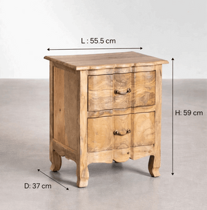 Bespoke Solid wood 2 Drawer bedside in Natural Finish