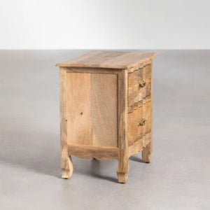 Bespoke Solid wood 2 Drawer bedside in Natural Finish