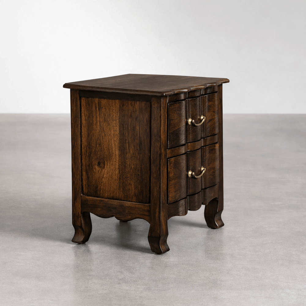 Bespoke Solid wood 2 Drawer bedside in Walnut Finish