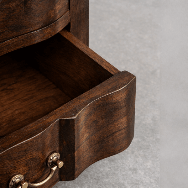 Bespoke Solid wood 2 Drawer bedside in Walnut Finish