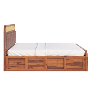 Yashvi Solid Wood Kng Size Hydrulic Storage Bed In Honey Oak Finish (Brown) (72 - 78 inch)