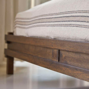 Quinlynn Solid wood Queen Size Bed in Provincial Teak Finish (Matrress Size 60-78 inches )