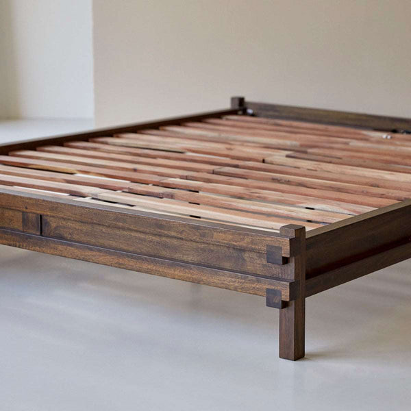 Quinlynn Solid wood Queen Size Bed in Provincial Teak Finish (Matrress Size 60-78 inches )