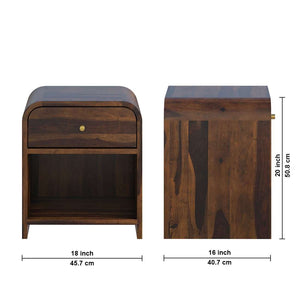 Yashvi Solid wood one Drawer bedside in Provincial Teak