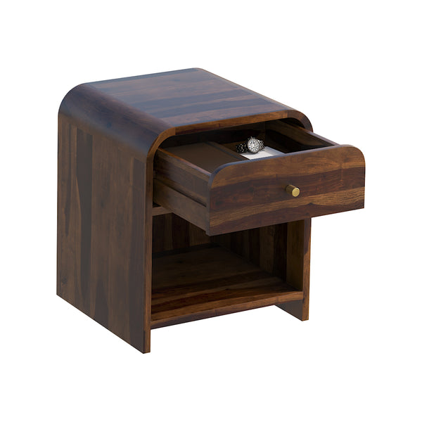 Yashvi Solid wood one Drawer bedside in Provincial Teak
