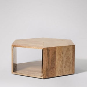 Solid Wood Osby Hexagonal Center Table In Natural Finish