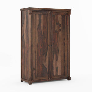 Claire Solid Sheesham Wood 2 Door Wardrobe In Provincial Teak Finish