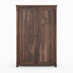 Claire Solid Sheesham Wood 2 Door Wardrobe In Provincial Teak Finish