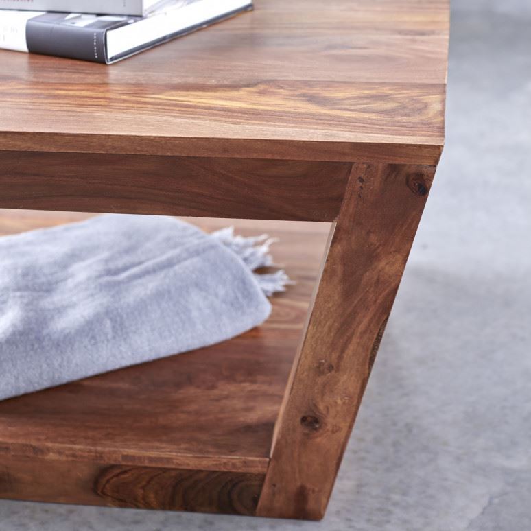 Solid Wood Sheesham Prism Coffee Table