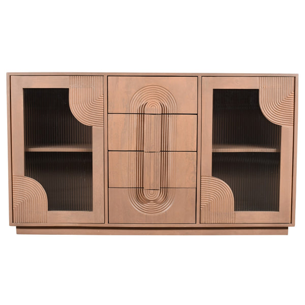 Florine Solid Mango wood Sideboard with 2 Door & 4 Drawer