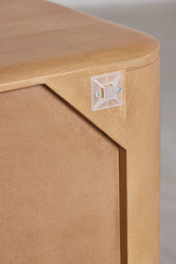 Adonis Solid Mango wood Sideboard with 3 Door in White Wash Finish