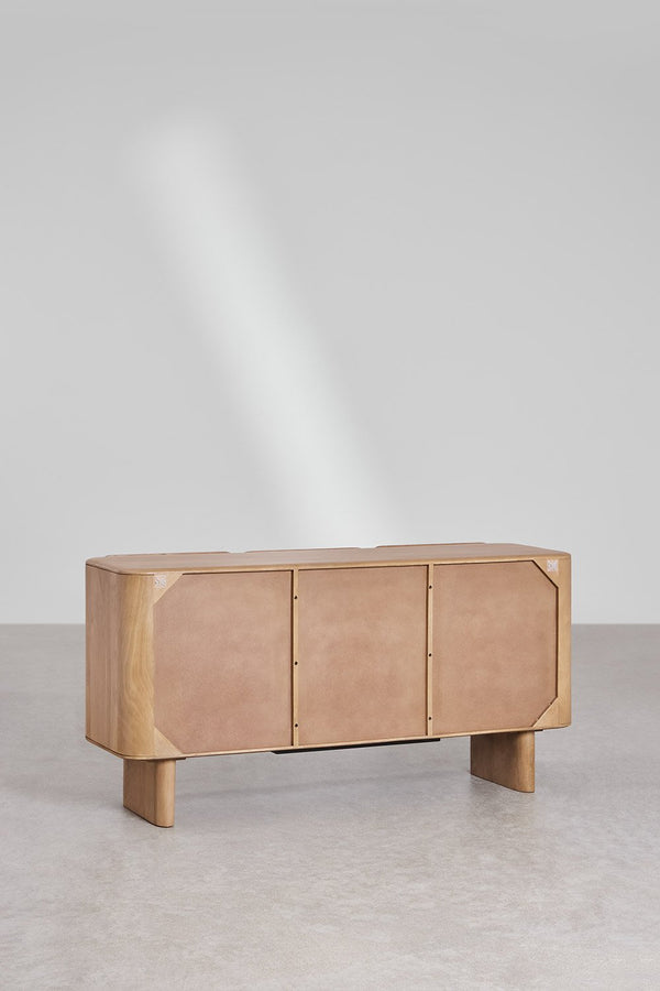 Adonis Solid Mango wood Sideboard with 3 Door in White Wash Finish