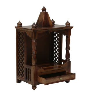 Hami Sheesham Wood Prayer Unit In Provincial Teak Finish