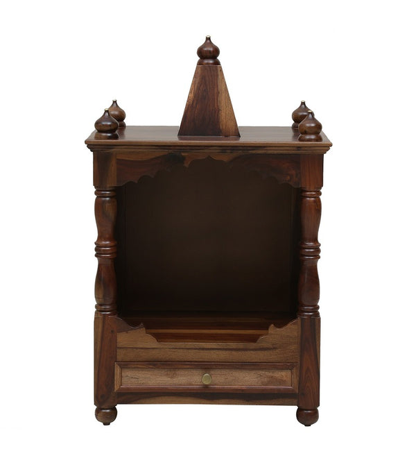 Hami Sheesham Wood Prayer Unit In Provincial Teak Finish