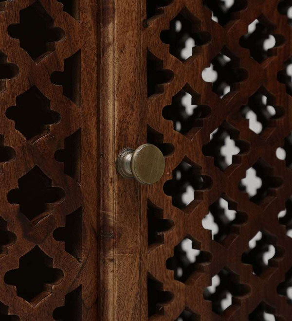 Lita Sheesham Wood Prayer Unit In Provincial Teak Finish