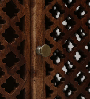 Lita Sheesham Wood Prayer Unit In Provincial Teak Finish