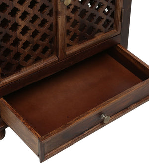 Lita Sheesham Wood Prayer Unit In Provincial Teak Finish