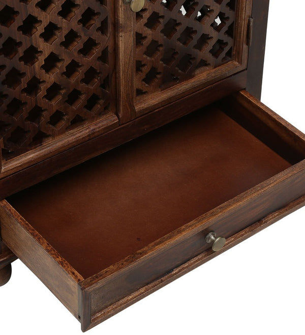 Lita Sheesham Wood Prayer Unit In Provincial Teak Finish