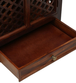 Xman Sheesham Wood Prayer Unit In Provincial Teak Finish