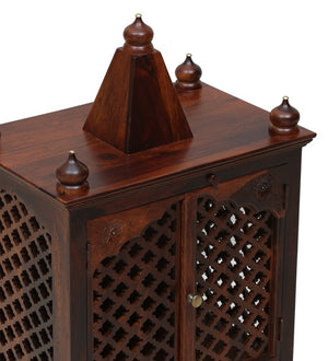 Xman Sheesham Wood Prayer Unit In Provincial Teak Finish