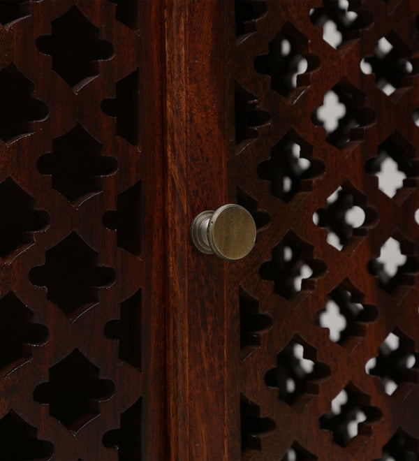 Xman Sheesham Wood Prayer Unit In Provincial Teak Finish