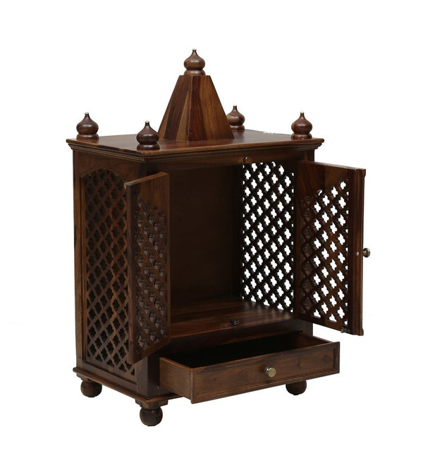 Kaa Sheesham Wood Prayer Unit In Provincial Teak Finish