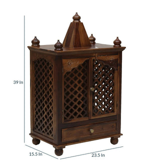 Kaa Sheesham Wood Prayer Unit In Provincial Teak Finish