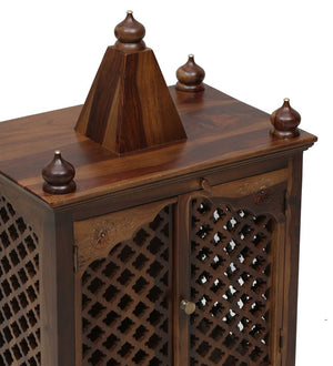 Kaa Sheesham Wood Prayer Unit In Provincial Teak Finish