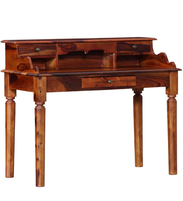 Sipo Sheesham Wood Study Table In Honey Oak Finish