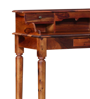 Sipo Sheesham Wood Study Table In Honey Oak Finish