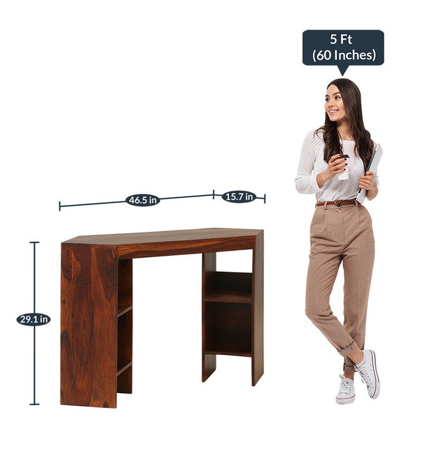 hsha Sheesham Wood Study Table in Teak Finish
