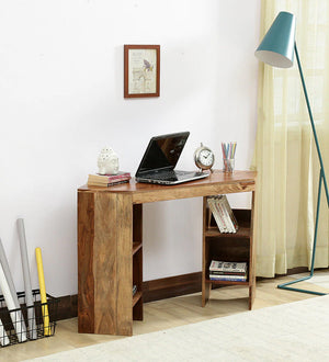 hsha Sheesham Wood Study Table in Teak Finish
