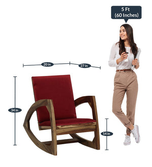 Que Sheesham Wood Rocking Chair In Rustic Finish
