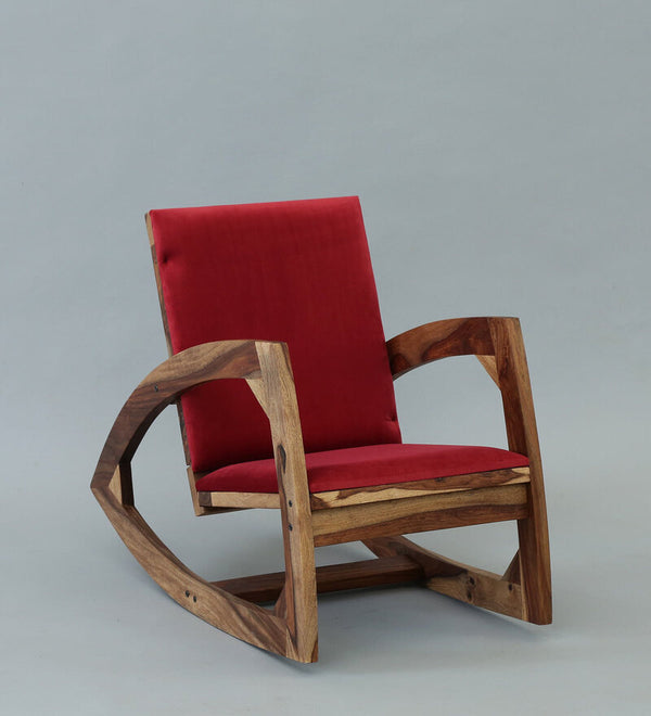 Que Sheesham Wood Rocking Chair In Rustic Finish