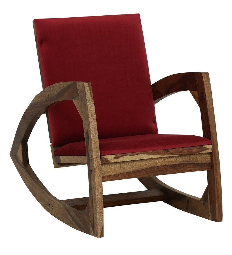 Que Sheesham Wood Rocking Chair In Rustic Finish