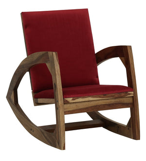 Que Sheesham Wood Rocking Chair In Rustic Finish