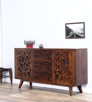 Lifty Sheesham Wood Sideboard In Provincial Teak Finish