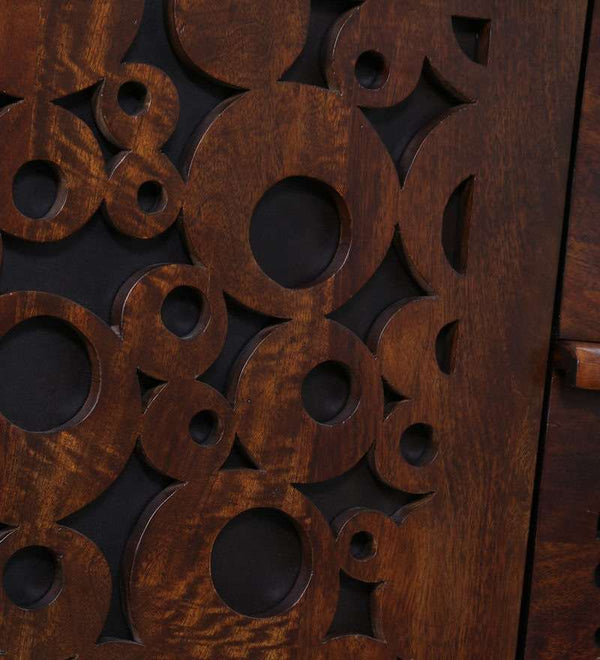 Lifty Sheesham Wood Sideboard In Provincial Teak Finish