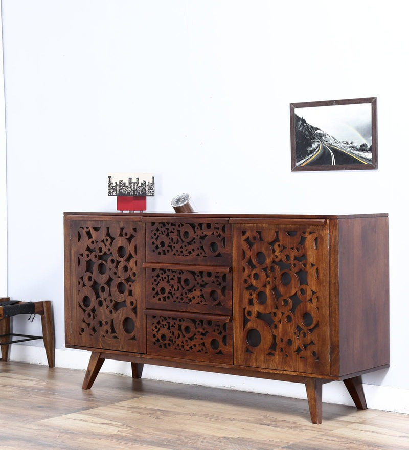 Lifty Sheesham Wood Sideboard In Provincial Teak Finish