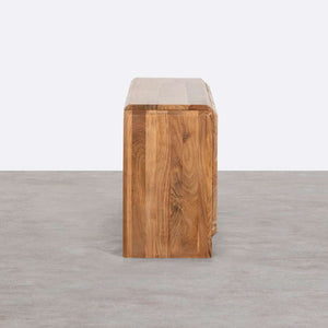 Riverhedge Solid Acacia wood Sideboard with 6 Drawers in Natural Finish