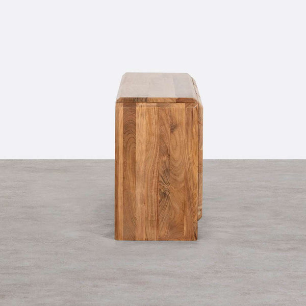 Riverhedge Solid Acacia wood Sideboard with 6 Drawers in Natural Finish
