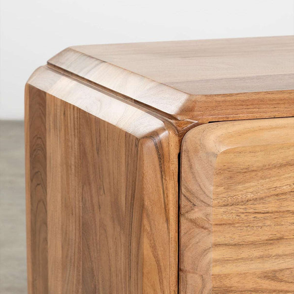 Riverhedge Solid Acacia wood Sideboard with 6 Drawers in Natural Finish