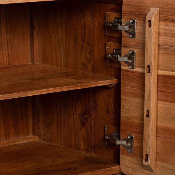 Riverhedge Solid Acacia wood Sideboard with 6 Drawers in Natural Finish