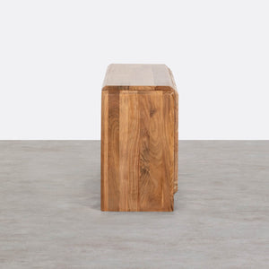 Riverhedge Solid Acacia wood Sideboard with 6 Drawers in Natural Finish
