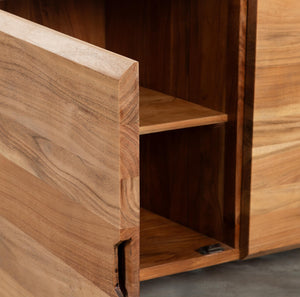 Riverhedge Solid Acacia wood Sideboard with 6 Drawers in Natural Finish