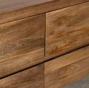 Stigen Solid Mango Wood Sideboard with 6 Drawers in Provincial teak Finish