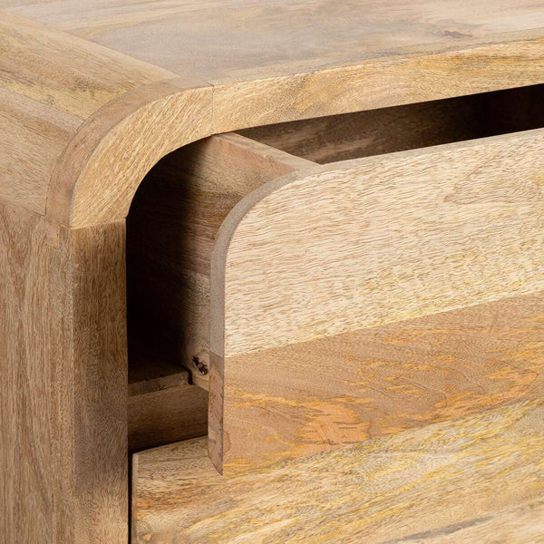 Stigen Solid Mango Wood Sideboard with 6 Drawers in Natural Finish