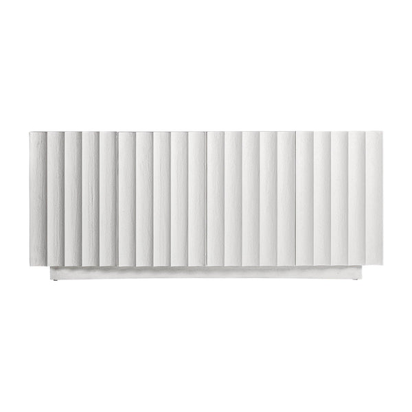 Attic Solid Mango wood Sideboard with 4 Door in White Wash Finish